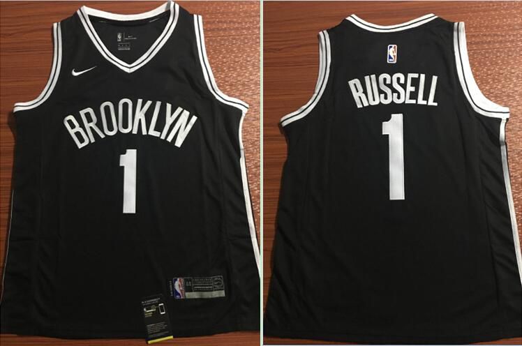 Men Brooklyn Nets #1 Russell Black Nike Game Stitched NBA Jersey